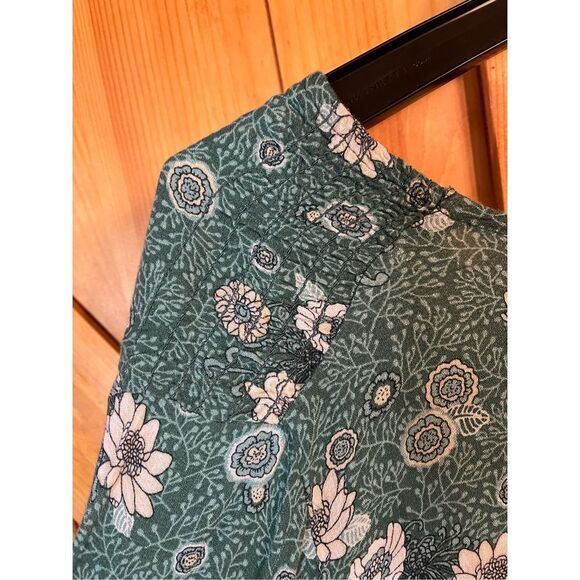 LUCKY BRAND Floral Top Large Green (2517) - Picture 7 of 7